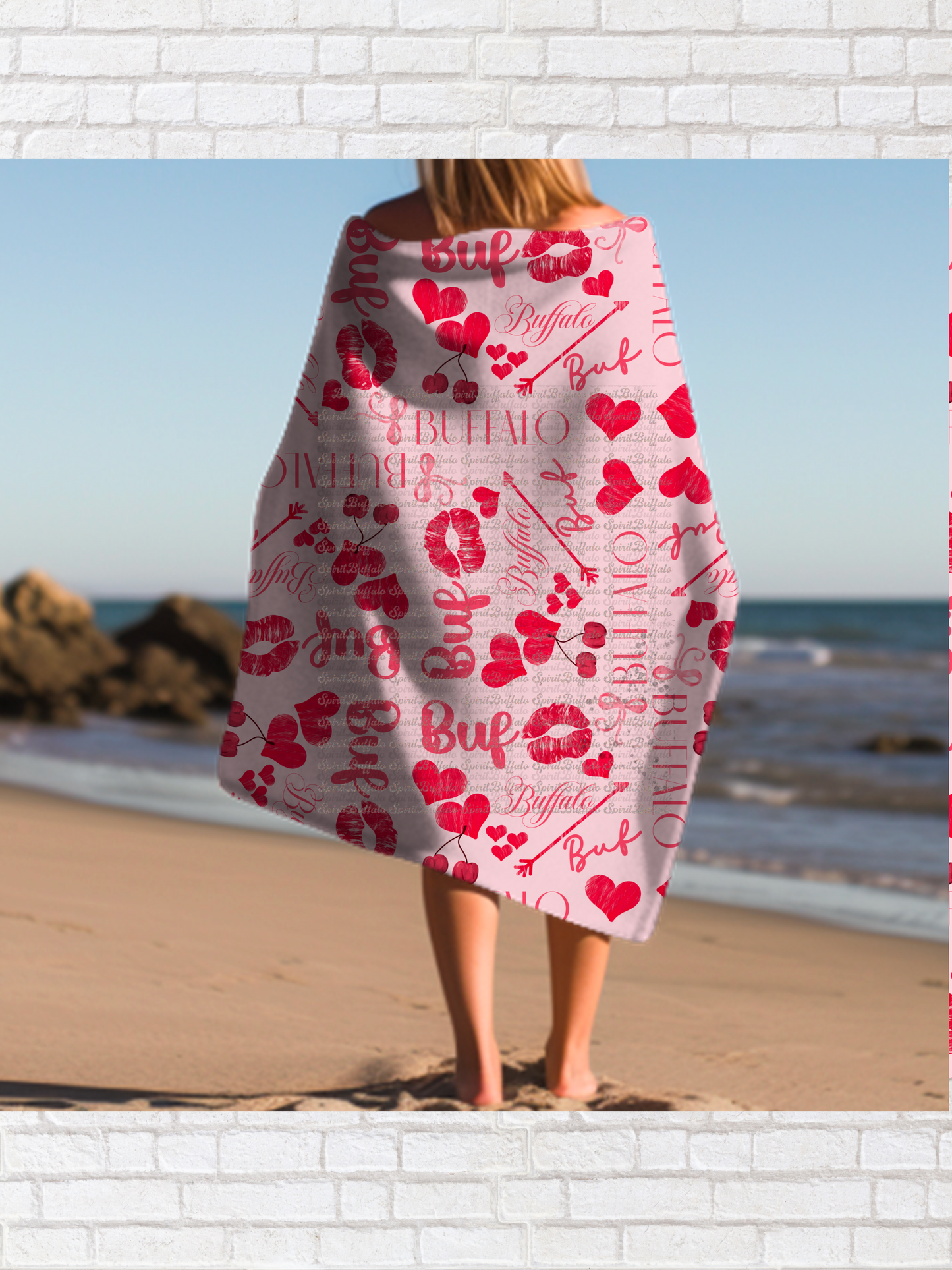 Buffalo Valentine Collage Seamless Pattern *Digital Product*