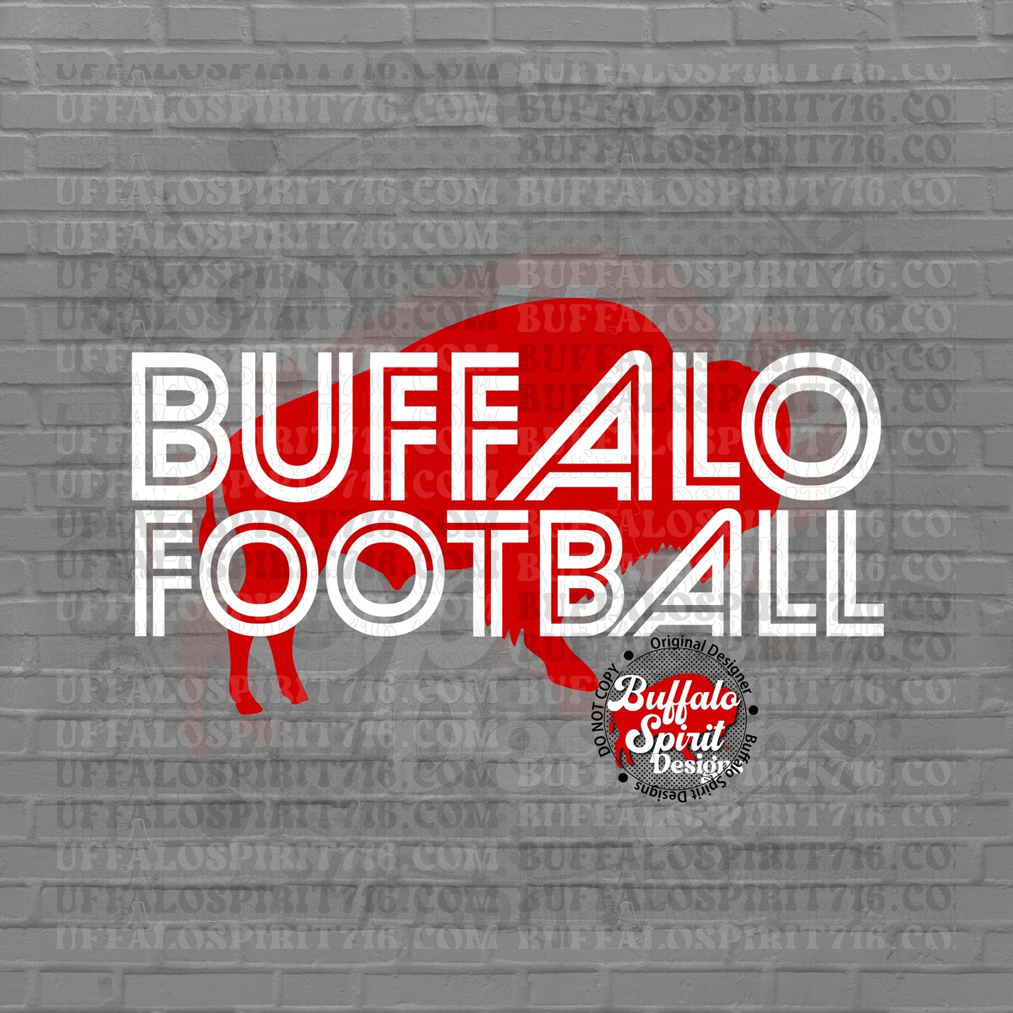 Buffalo Football Retro Letters *Adult Shirt*