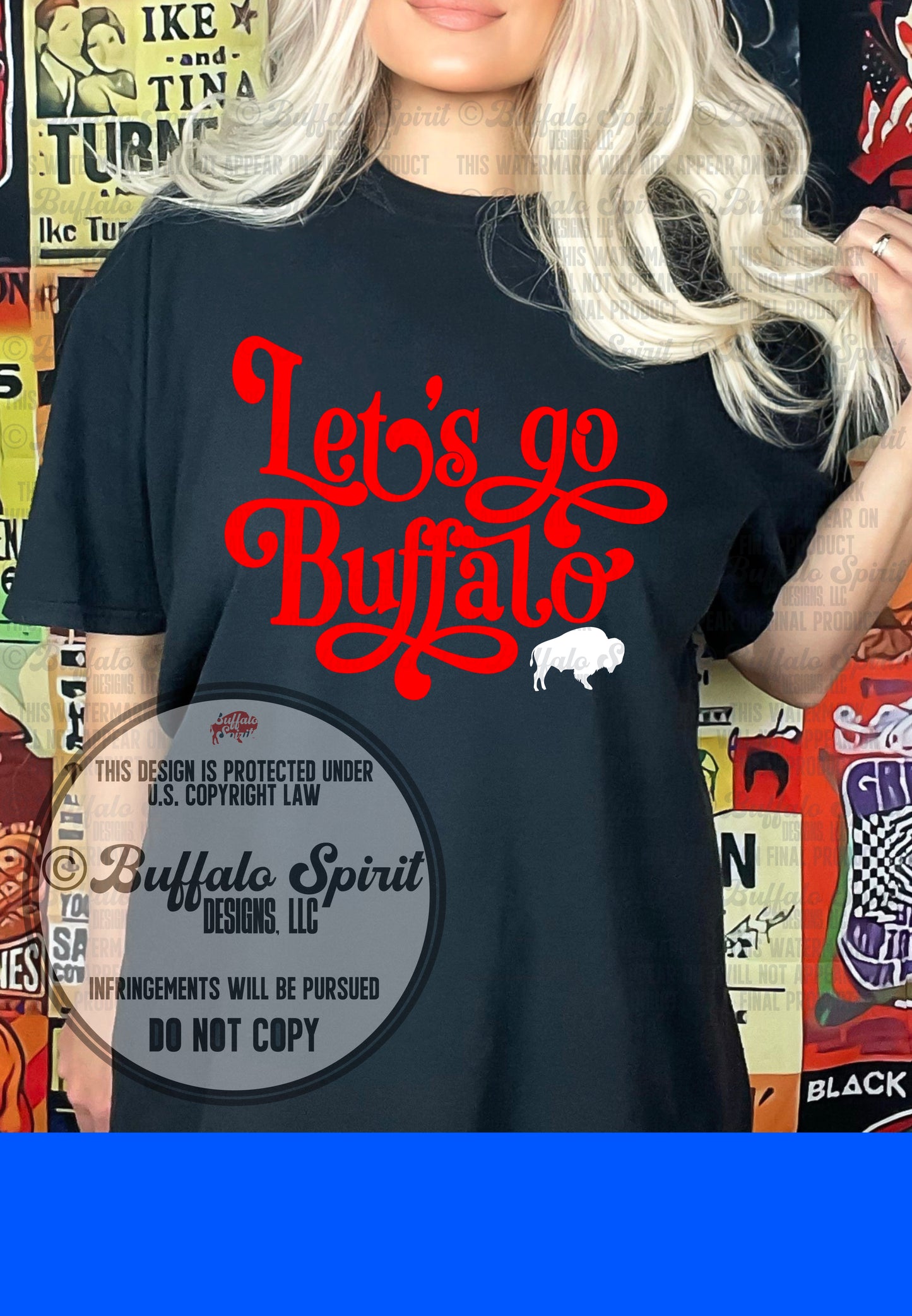 Let’s Go Buffalo Flourished Script | Buffalo Hockey Shirt