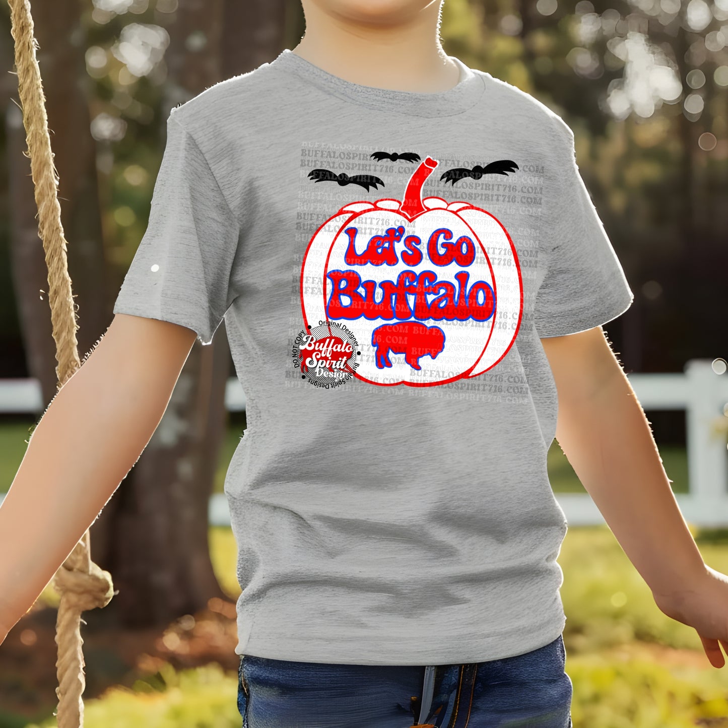Let's Go Buffalo - White/Red Pumpkin *Kids Shirt*