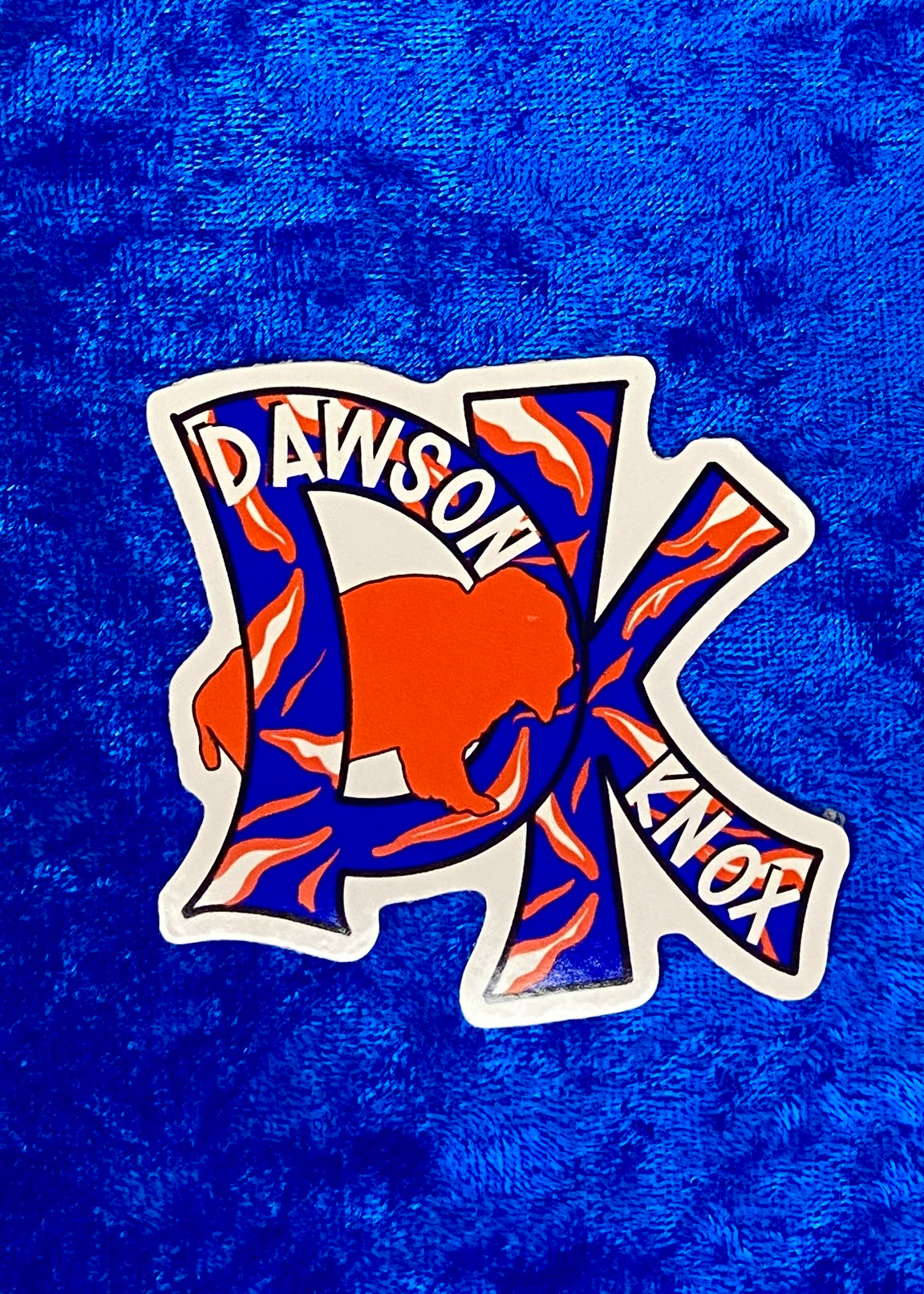 Dawson Knox Buffalo Stripes Initials Sticker