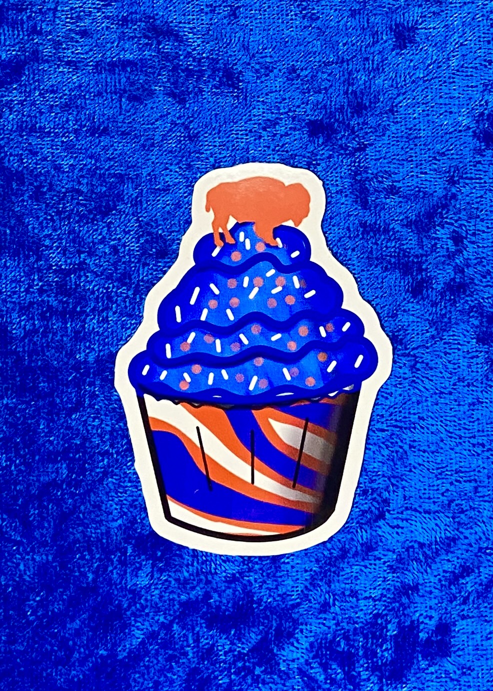 Buffalo Stripes Cupcake Sticker