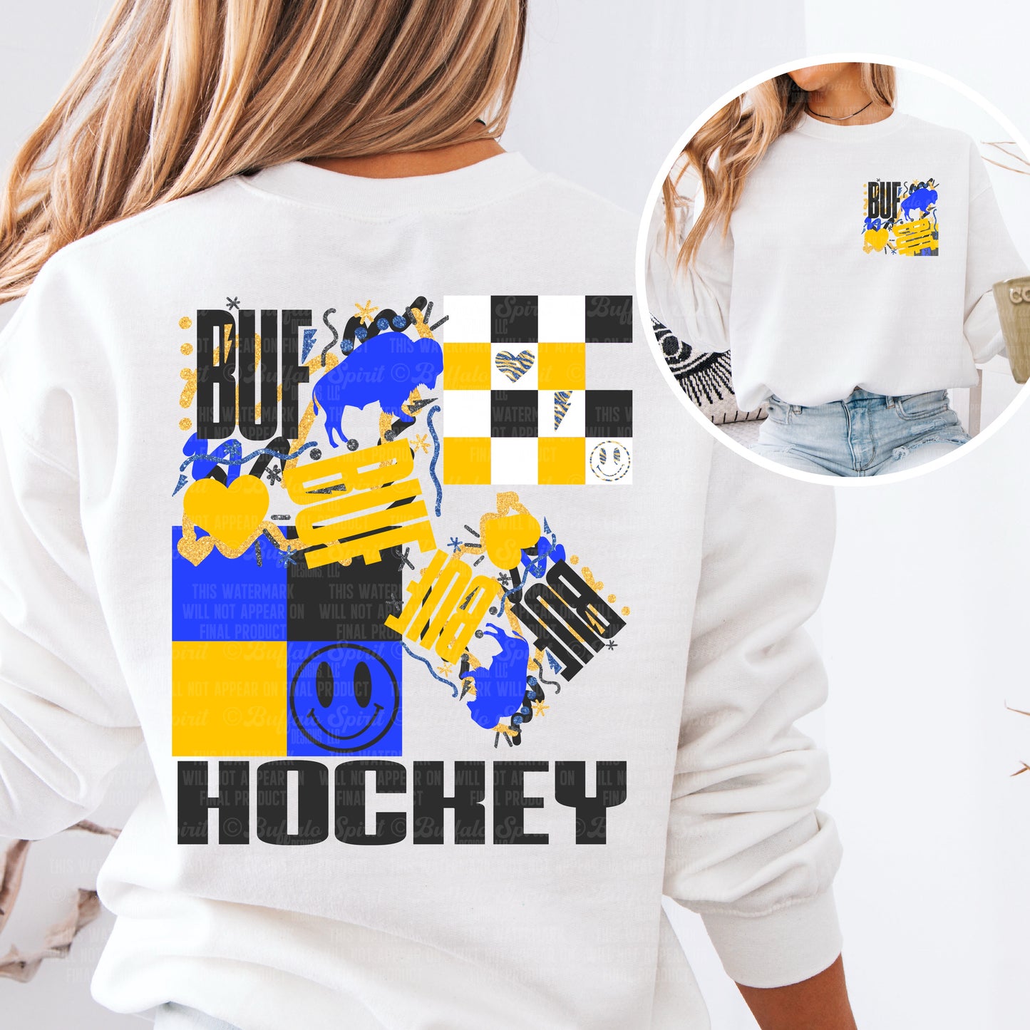BOLD X BUF Buffalo Hockey Shirt β Crewneck Sweatshirt