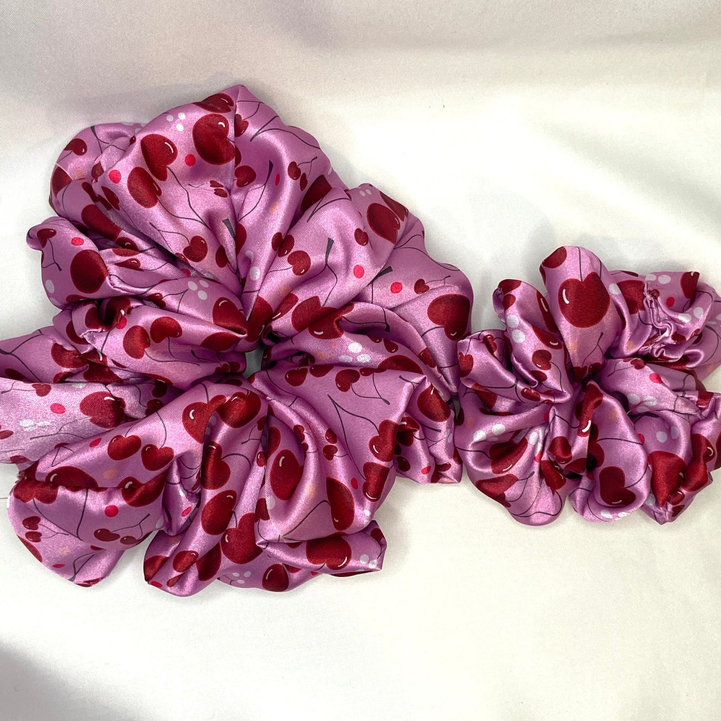 Sweet Cherries Satin Scrunchie | Standard & Jumbo Sizes
