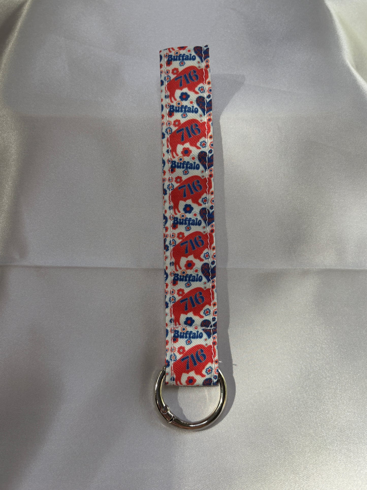 Groovy Buffalo Football Wristlet Keychain | Retro Handmade Key Holder