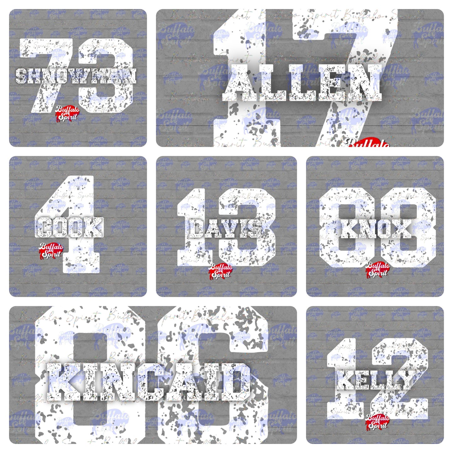 Players Distressed Numbers