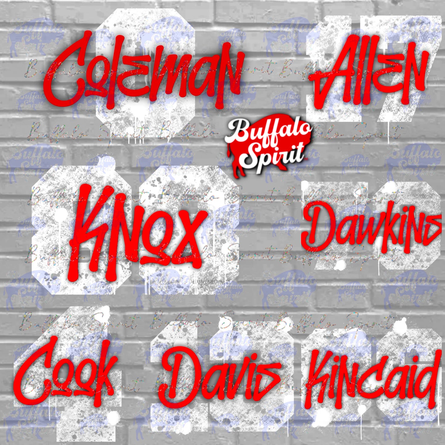Players Graffiti Numbers