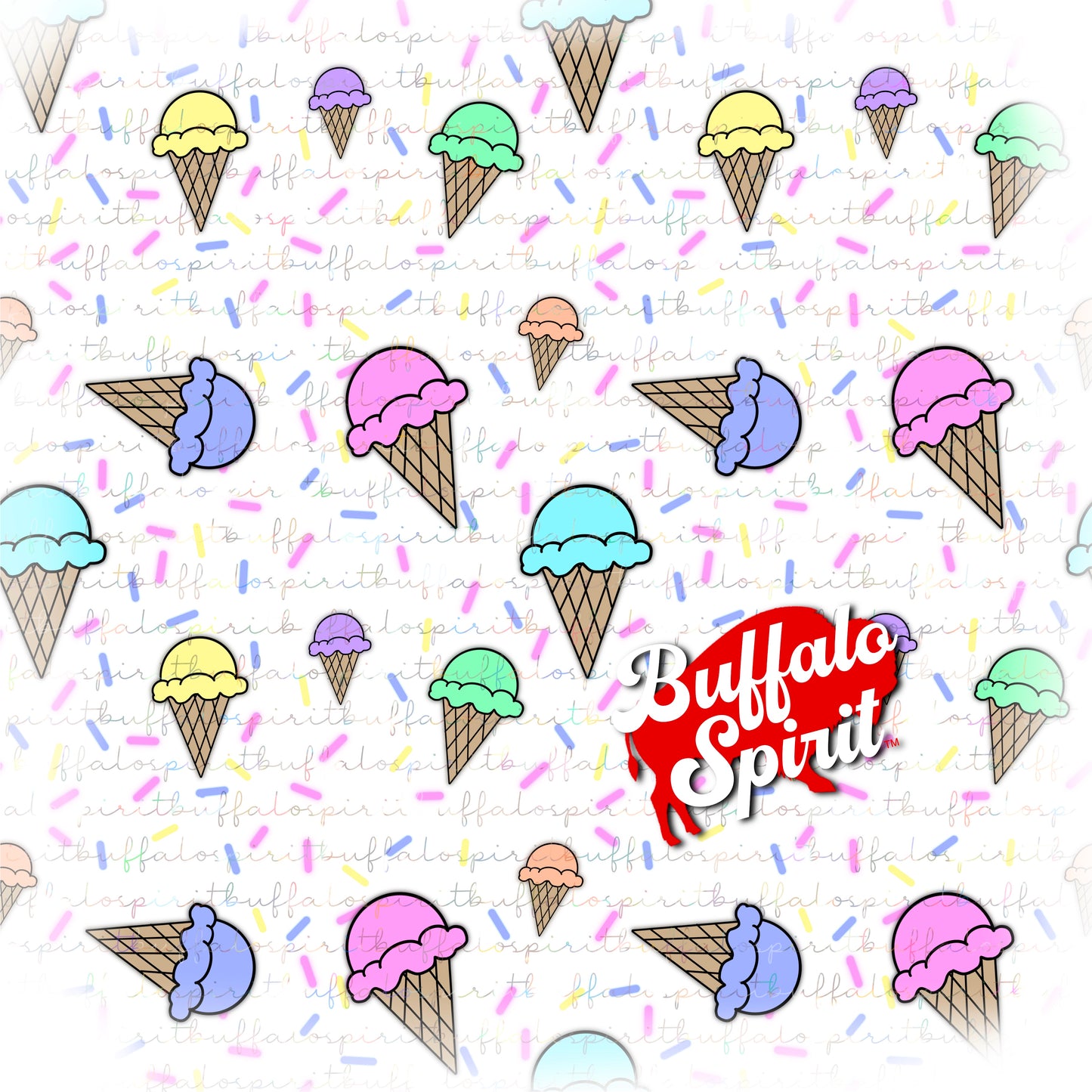 Ice Cream Cones Seamless Pattern