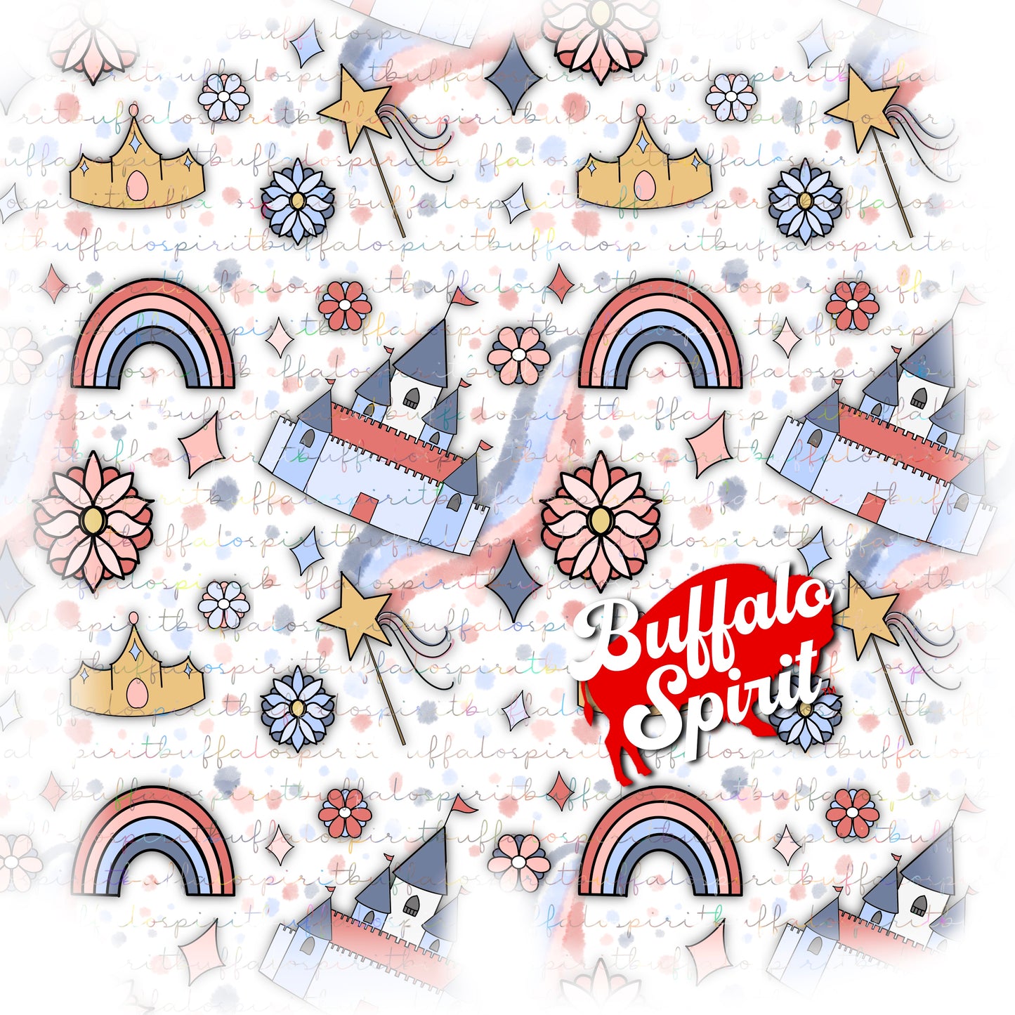 Fairytale Castle Seamless Pattern