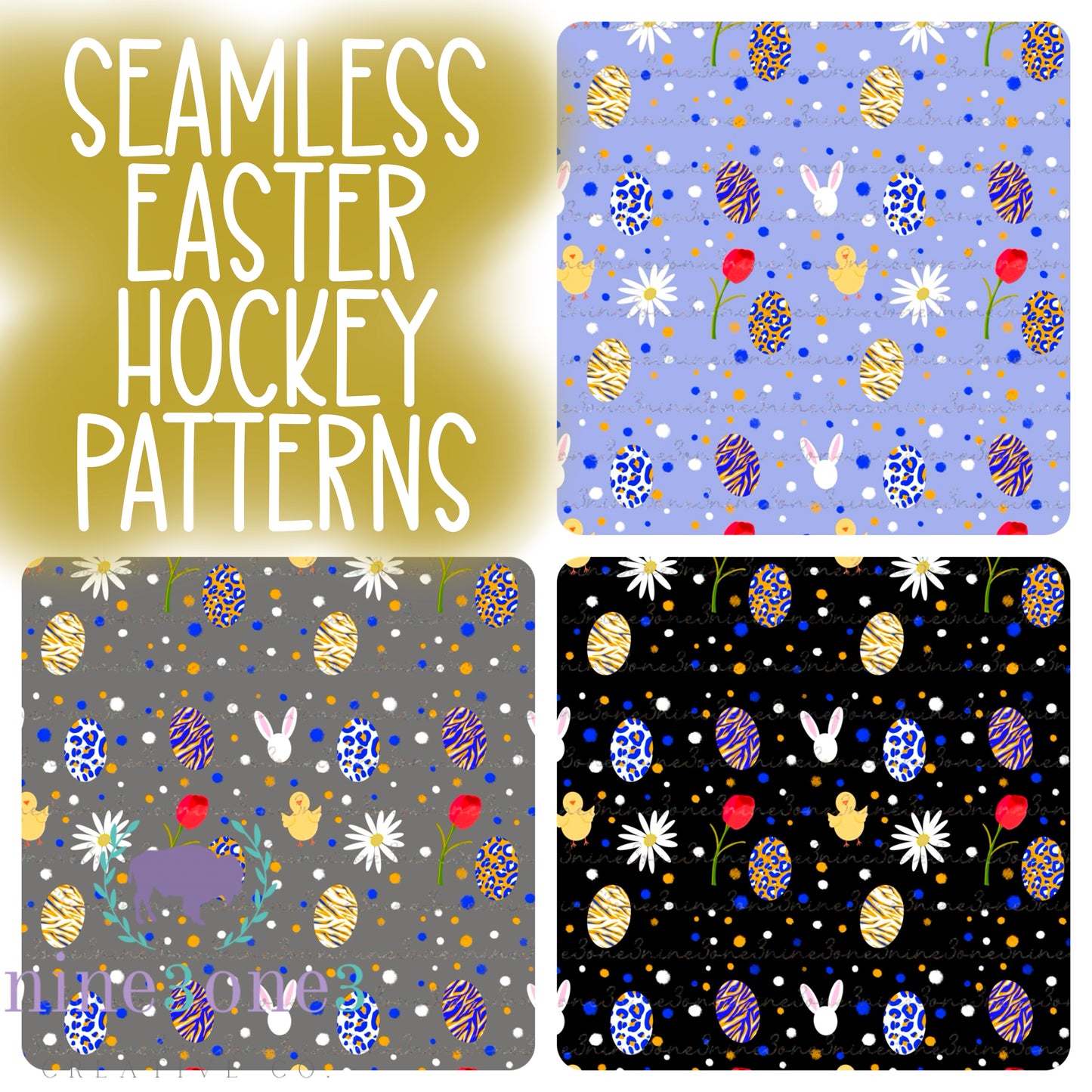 Easter Seamless Pattern Bundle | Buffalo Sports