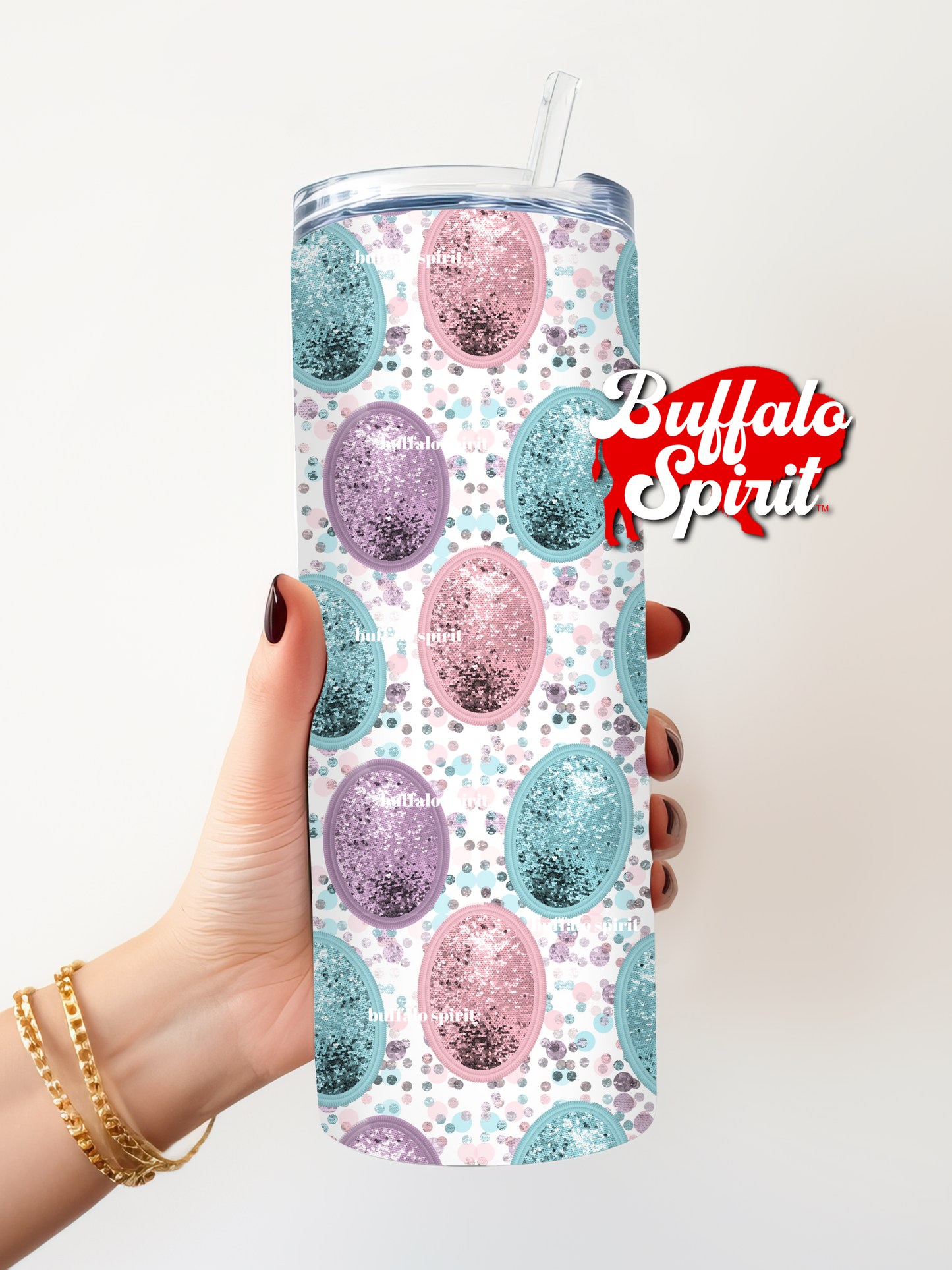 Easter Egg Faux Sequins Seamless Pattern *Digital Product*