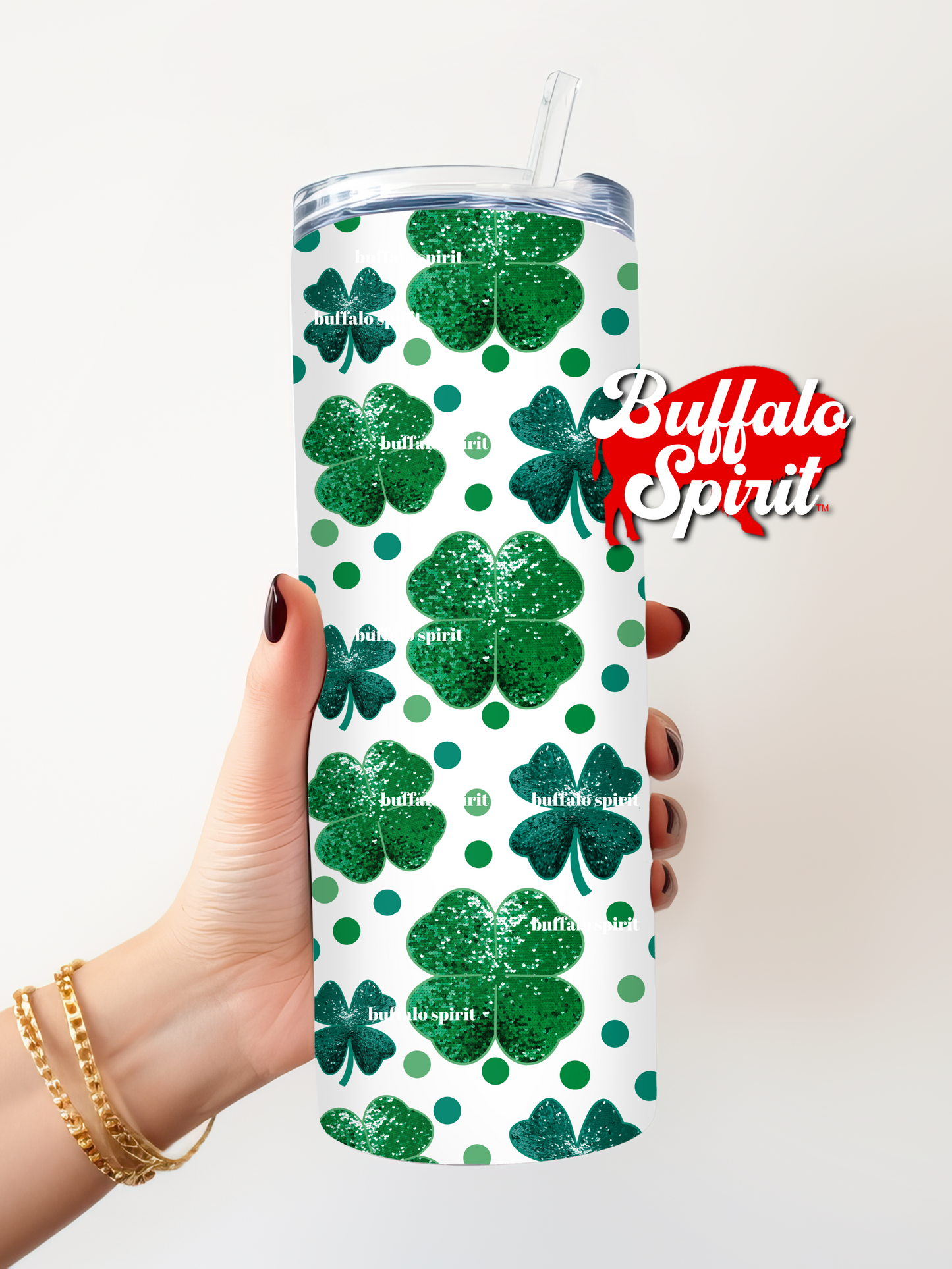 Shamrocks Faux Sequins Seamless Pattern *Digital Product*