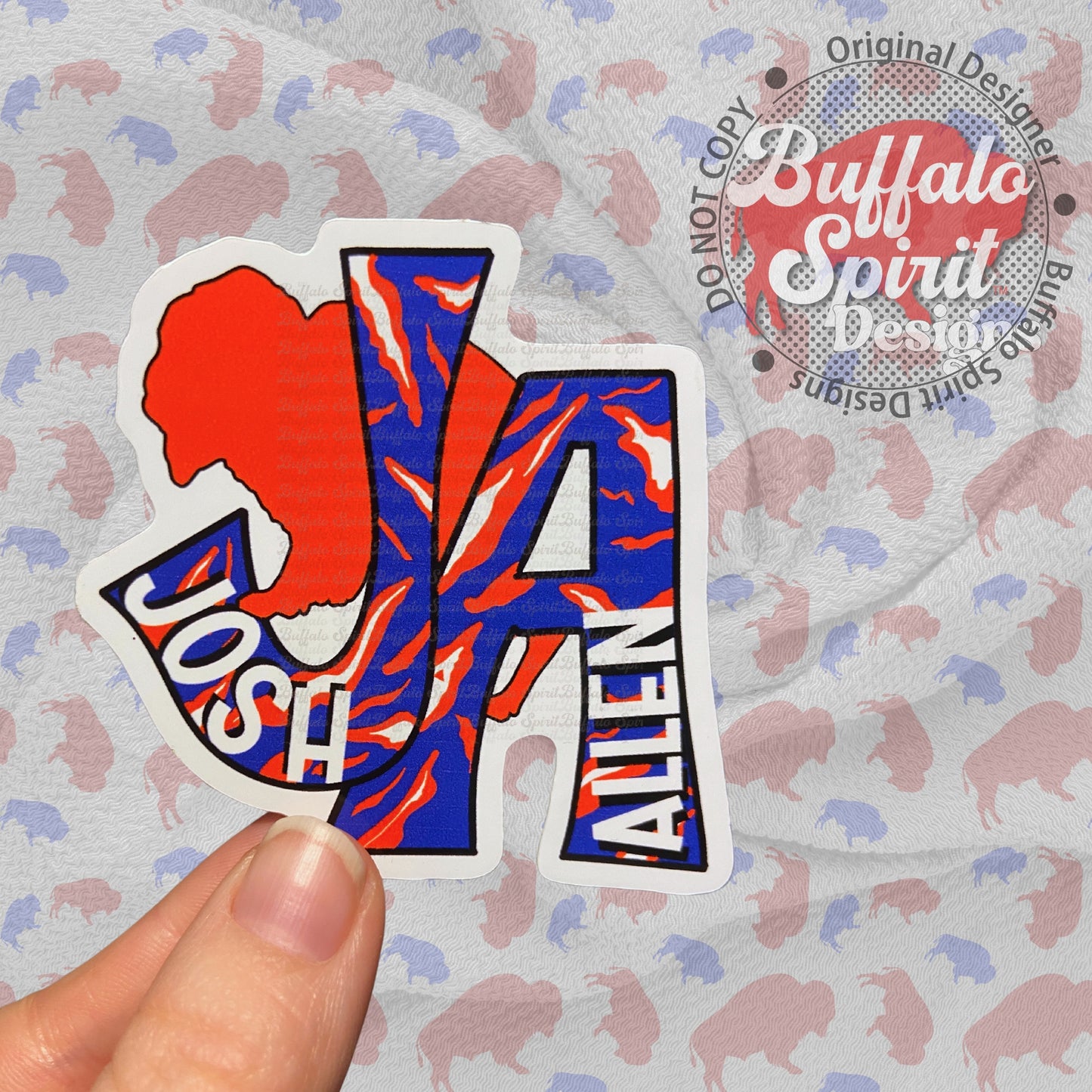 Josh Allen Buffalo Stripes Initials Sticker
