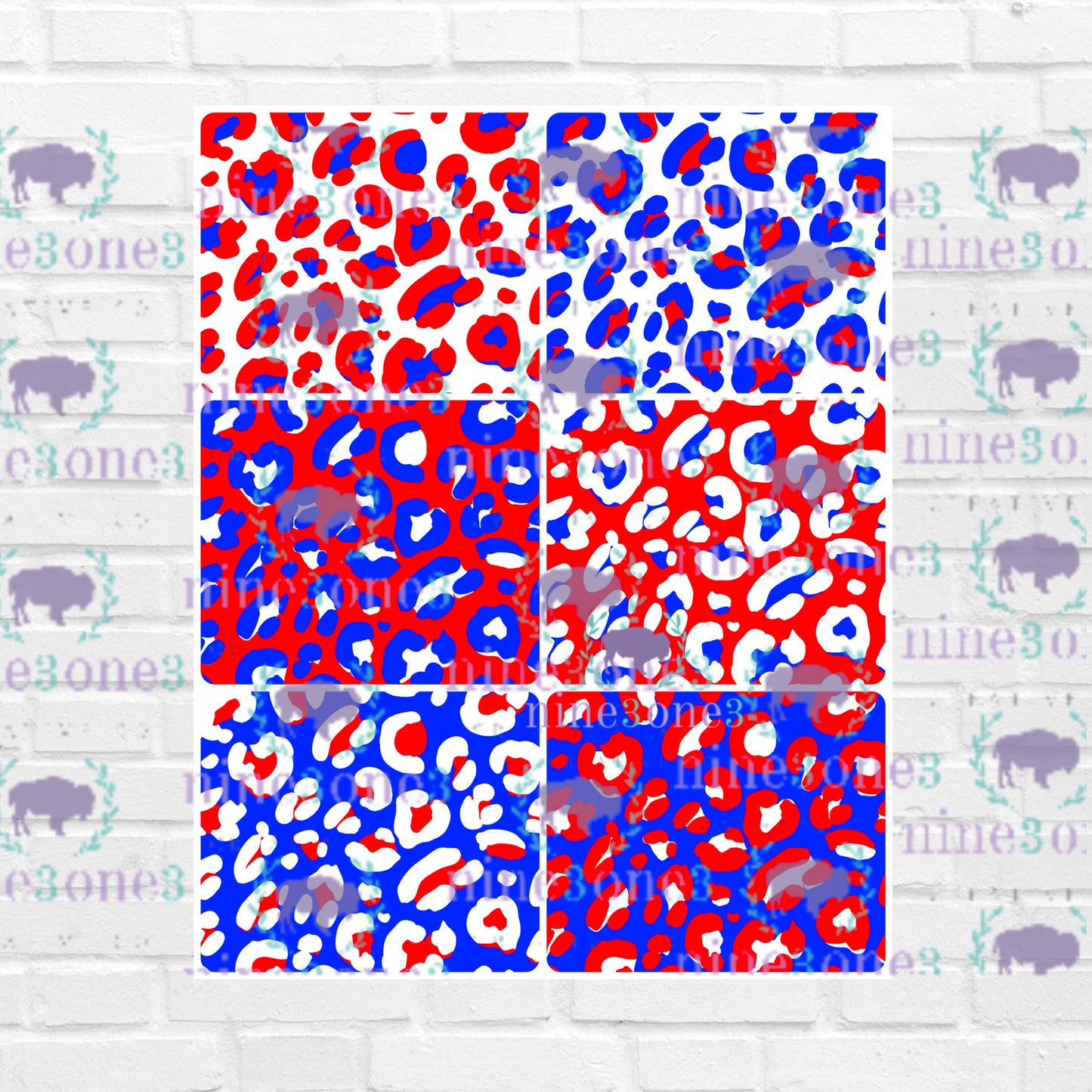 Buffalo Leopard Seamless Pattern Bundle