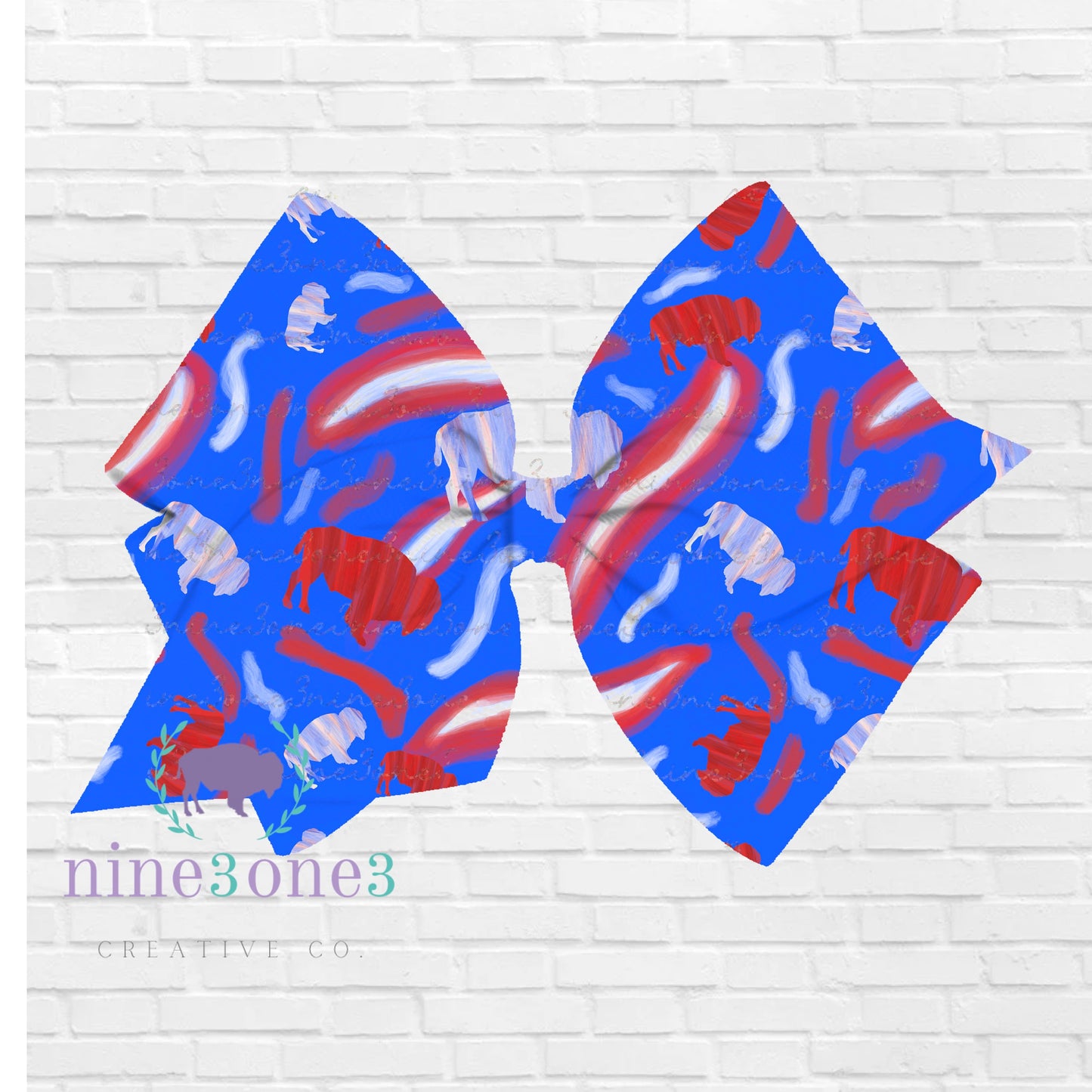 Painted Buffalo Seamless Pattern