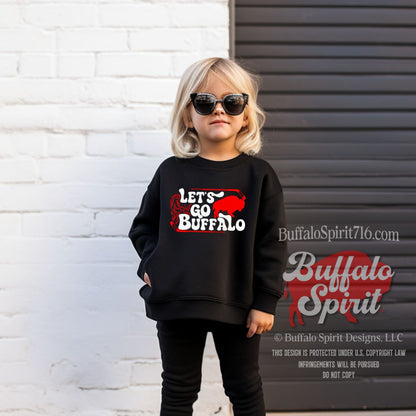 Let's Go Buffalo Sticks | Buffalo Hockey Kids Shirt