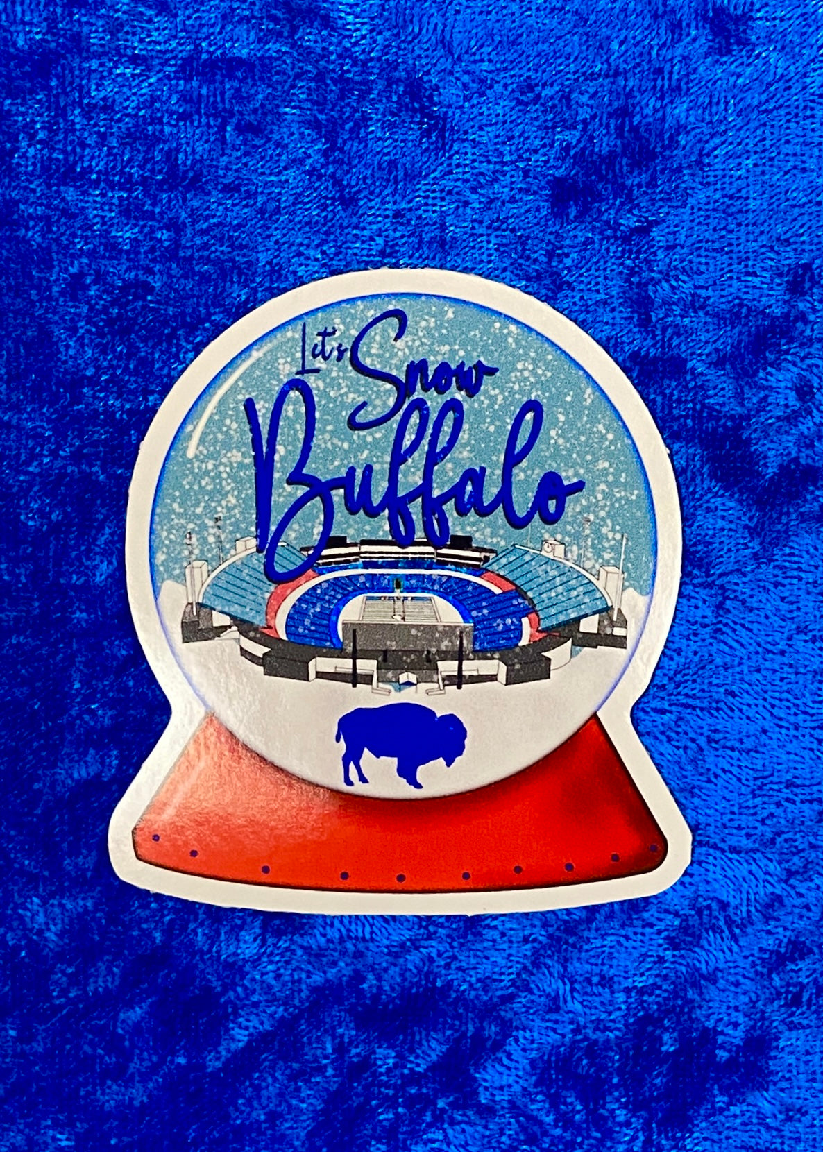 Let's Snow Buffalo Snowglobe Sticker