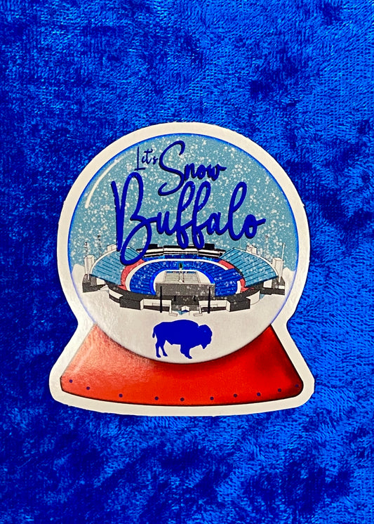 Let's Snow Buffalo Snowglobe Sticker