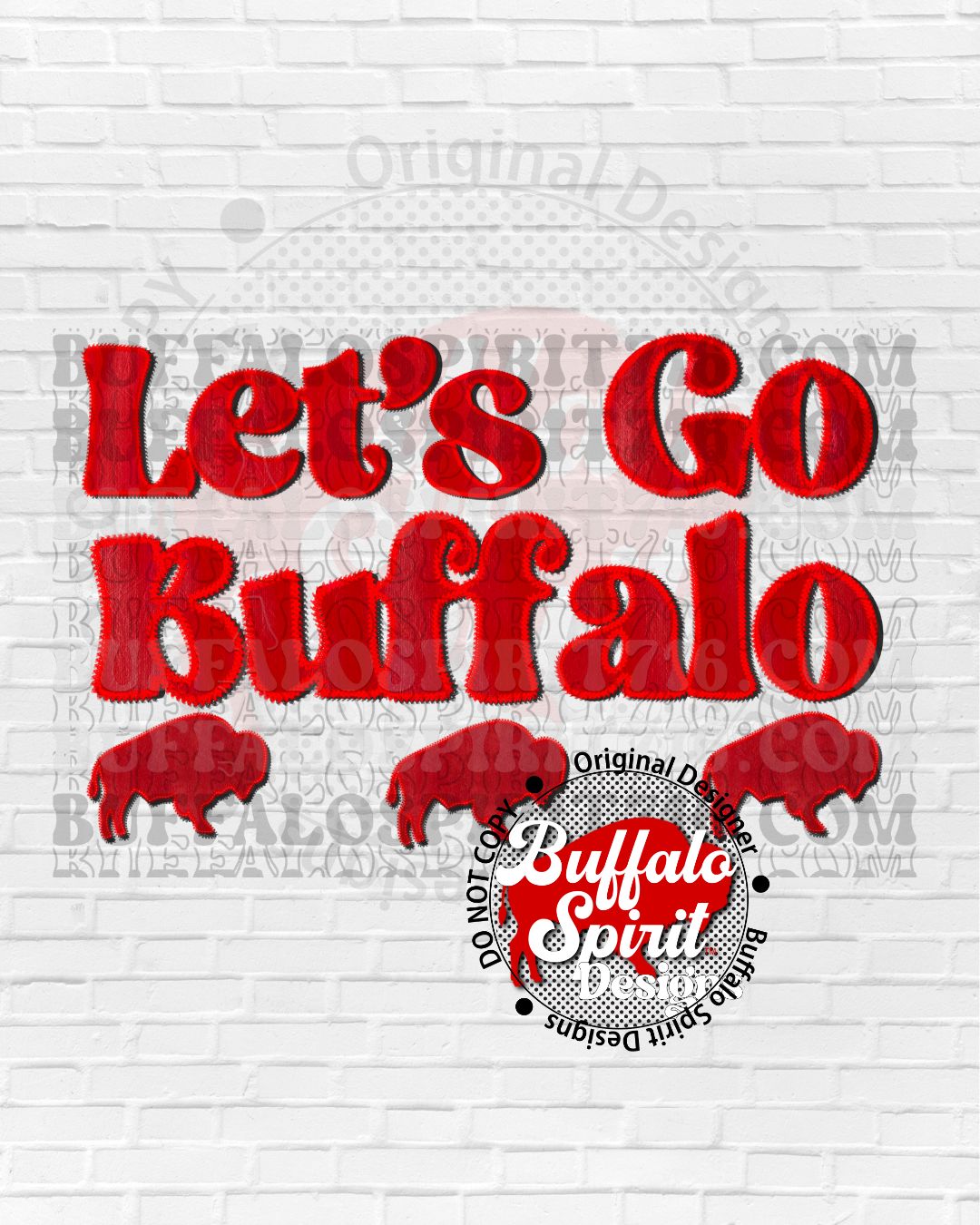Let's Go Buffalo Embroidered *Digital Product*