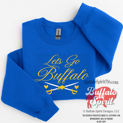Let's Go Buffalo Heart Swords | Buffalo Hockey Kids Shirt