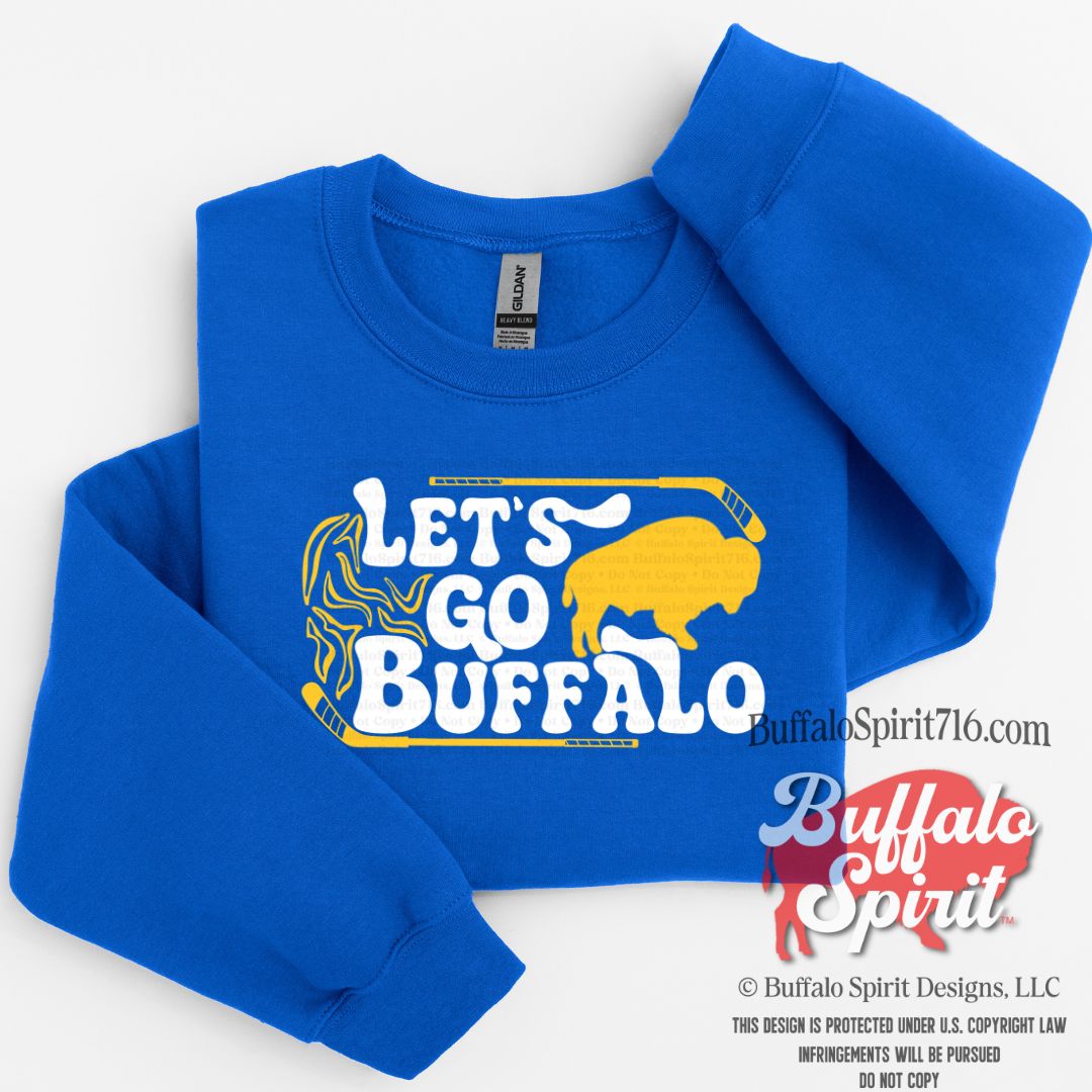 Let's Go Buffalo Sticks | Buffalo Hockey Kids Shirt