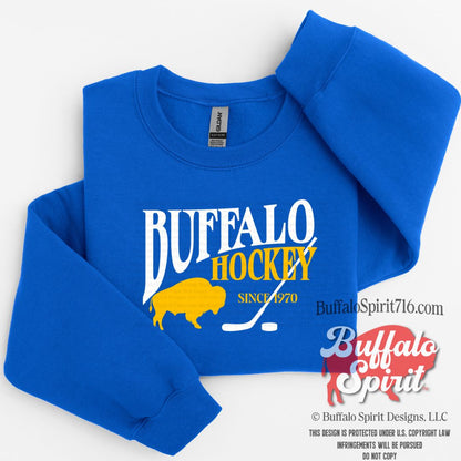 Buffalo Hockey Since 1970 Stick | Buffalo Hockey Kids Shirt