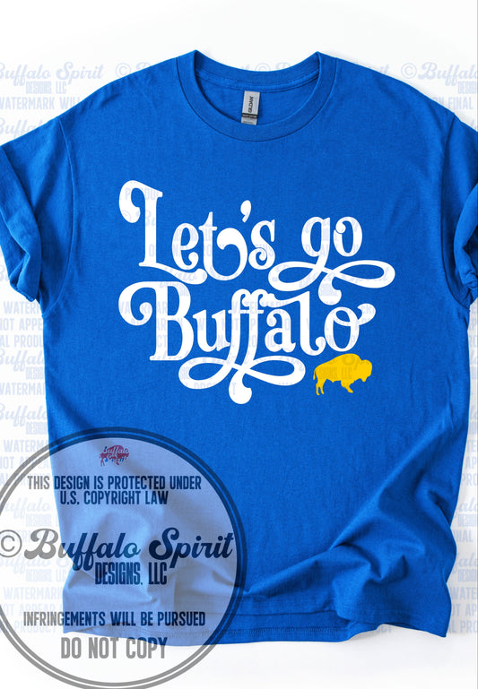 Let’s Go Buffalo Flourished Script | Buffalo Hockey Shirt
