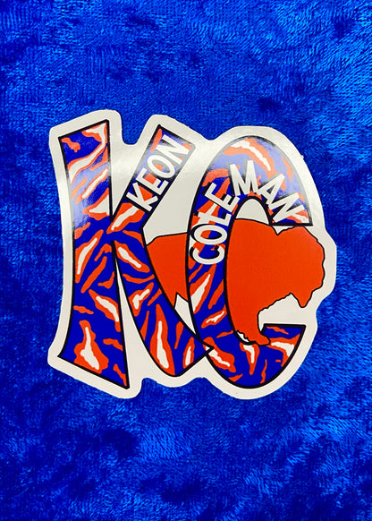 Keon Coleman Buffalo Stripes Initials Sticker