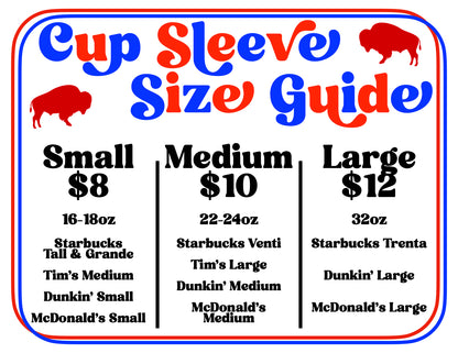 Classic Buffalo Football Cup Sleeve Buffalo Football Cup Sleeve | Neoprene Drink Sleeve in 3 Sizes