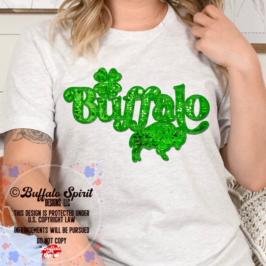 Sequin Buffalo T-Shirt Adults & Kids