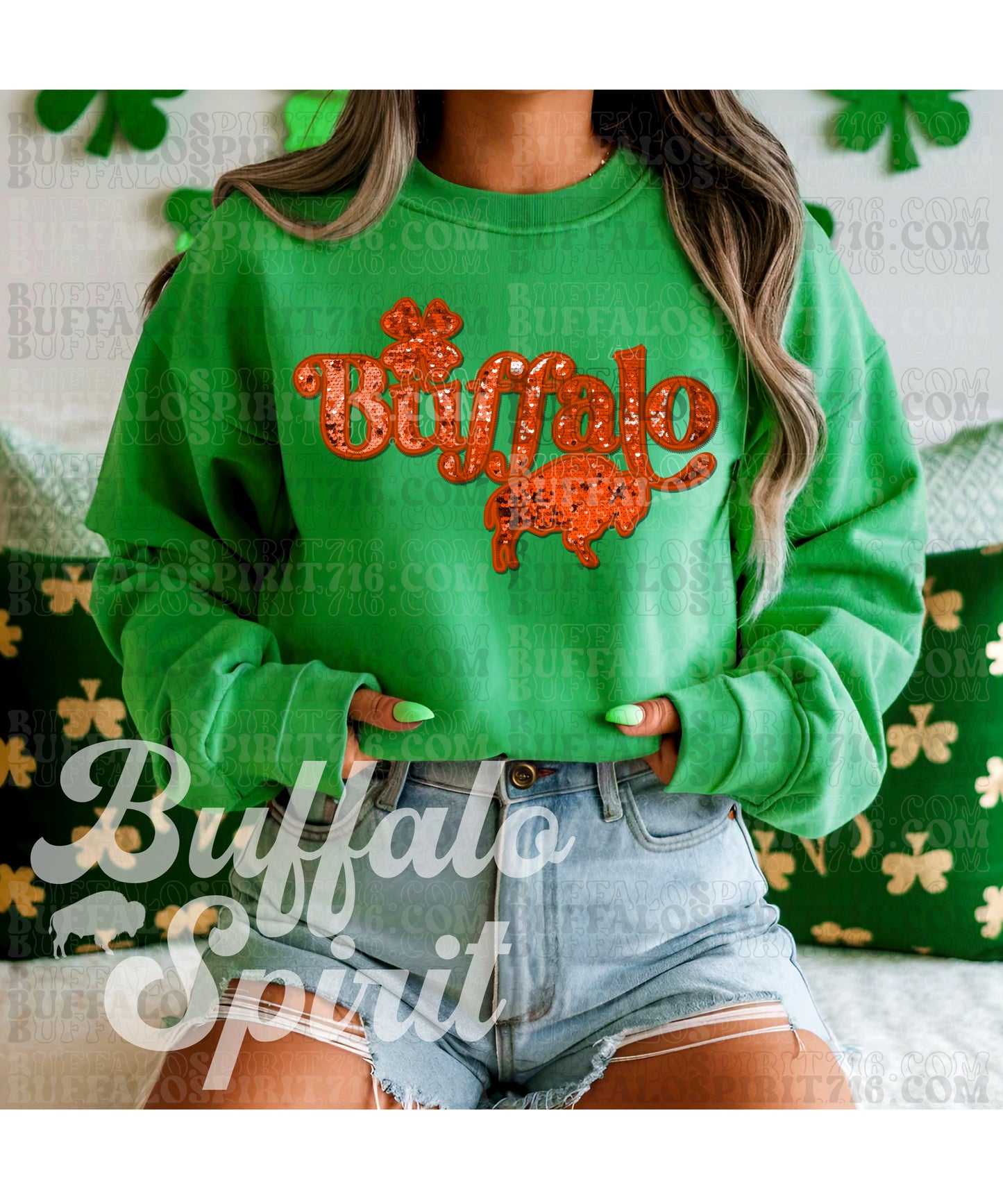 St Patrick's Day Faux Sequin Buffalo