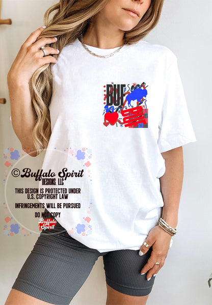 Buffalo Football Shirt – White Comfort Colors® Graphic Tee