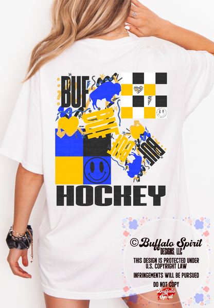Buffalo Hockey Shirt – White Comfort Colors® Graphic Tee