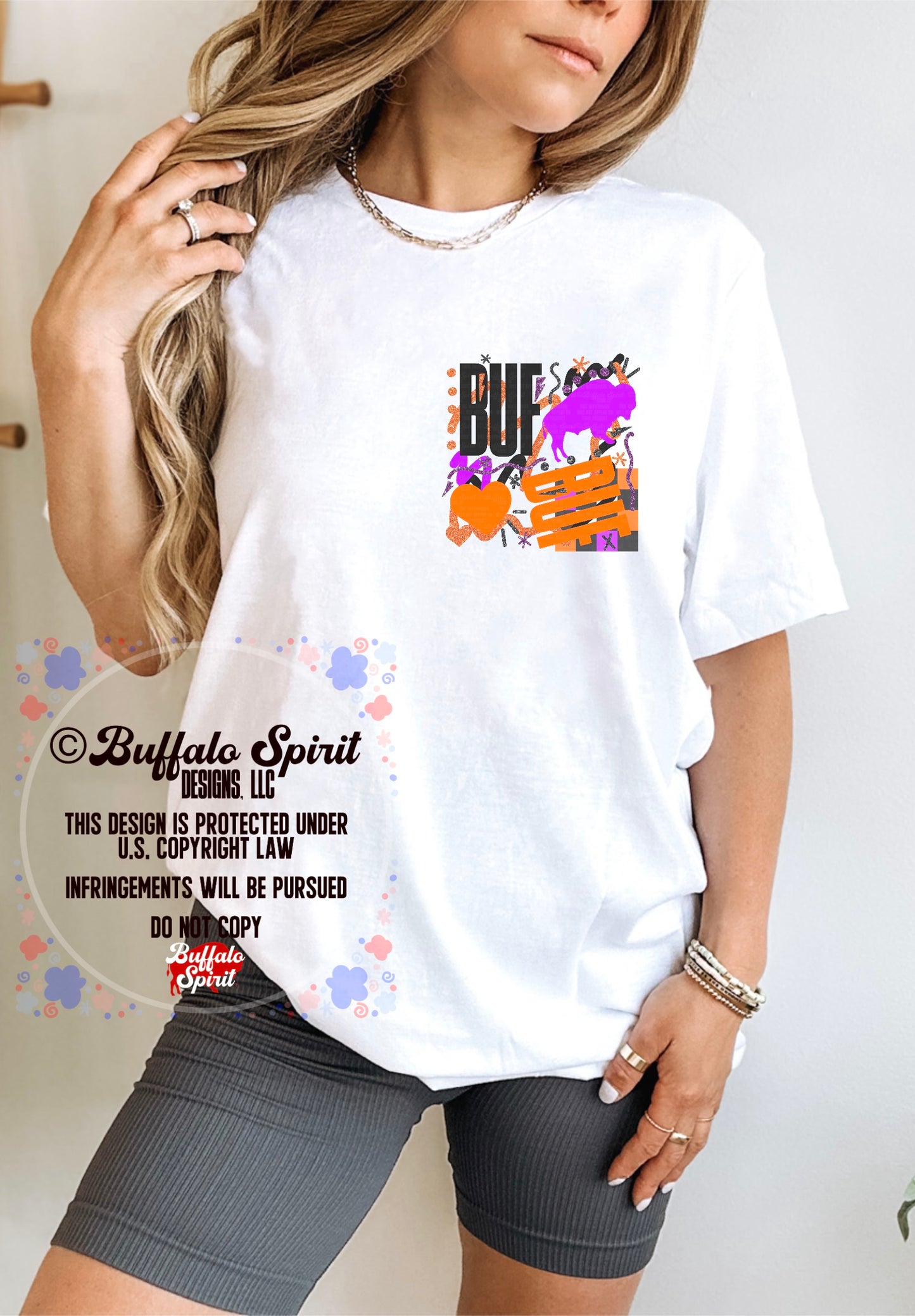 Buffalo Lacrosse Shirt – White Comfort Colors® Graphic Tee