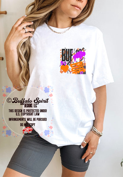 Buffalo Lacrosse Shirt – White Comfort Colors® Graphic Tee