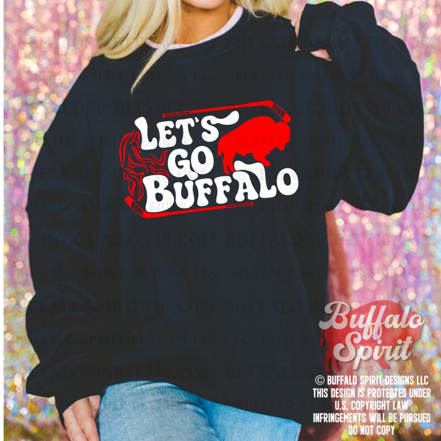 Let's Go Buffalo Sticks | Buffalo Hockey Shirt