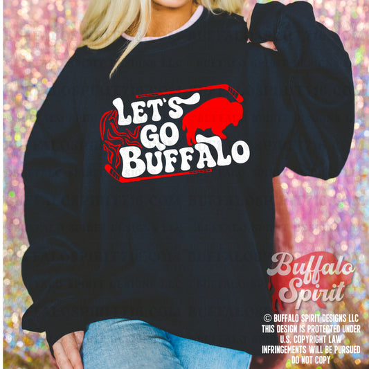 Let's Go Buffalo Sticks | Buffalo Hockey Shirt