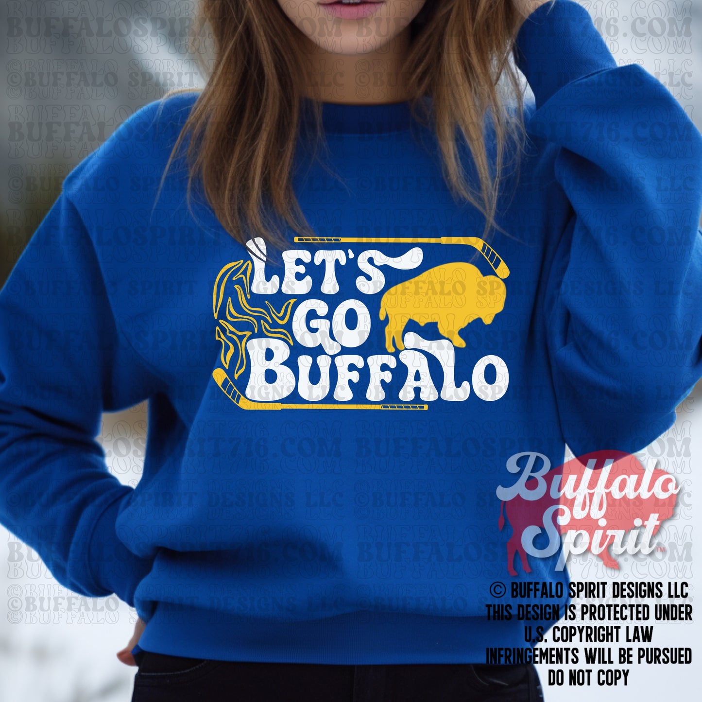 Let's Go Buffalo Sticks | Buffalo Hockey Shirt