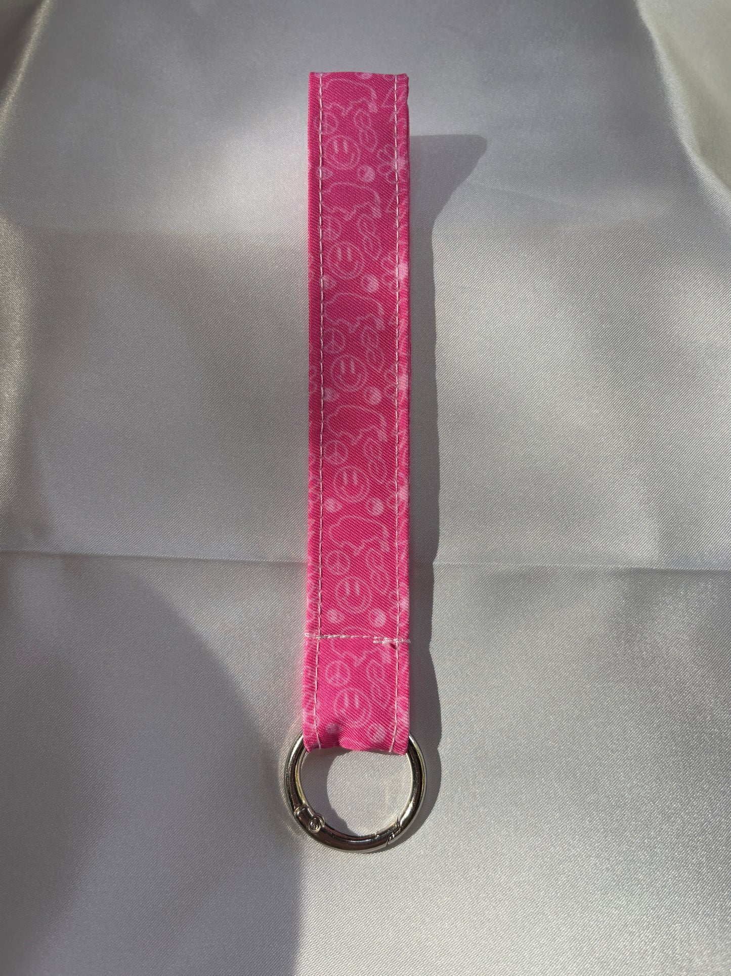 Hot Pink 90s Buffalo Wristlet Keychain | Retro Handmade Key Holder