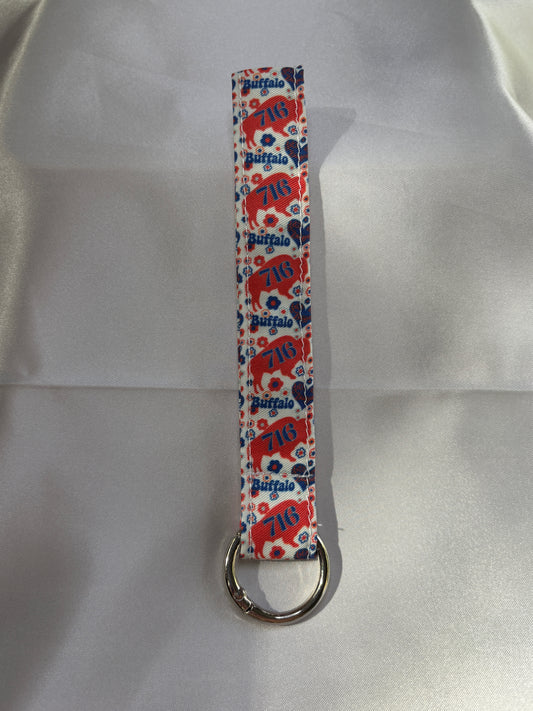Groovy Buffalo Football Wristlet Keychain | Retro Handmade Key Holder