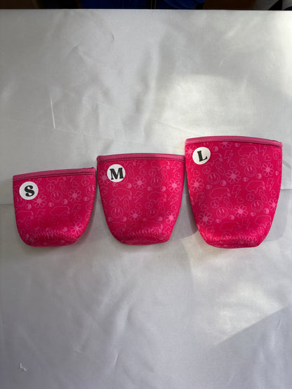 Hot Pink Buffalo 90s Theme Cup Sleeve Hot Pink 90s Buffalo Cup Sleeve | Retro Neoprene Drink Holder