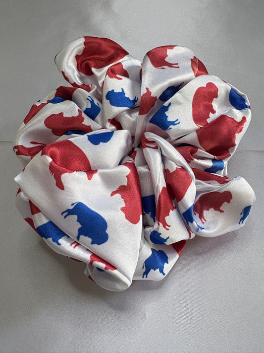 Classic Buffalo Football Satin Scrunchie | Standard & Jumbo Sizes