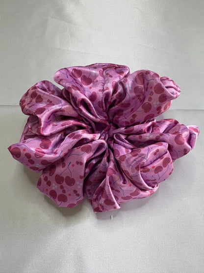 Sweet Cherries Satin Scrunchie | Standard & Jumbo Sizes