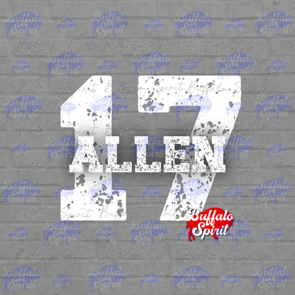 Players Distressed Numbers