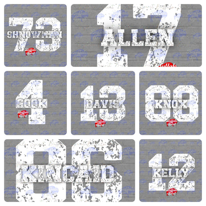 Players Distressed Numbers