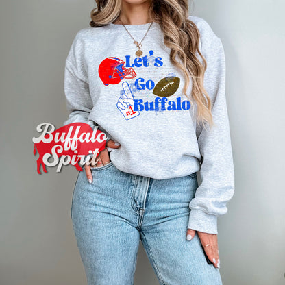Retro Let’s Go Buffalo *Digital Product* - Retro Buffalo PNG, Buffalo Football PNG