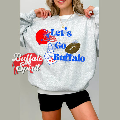 Retro Let’s Go Buffalo *Digital Product* - Retro Buffalo PNG, Buffalo Football PNG