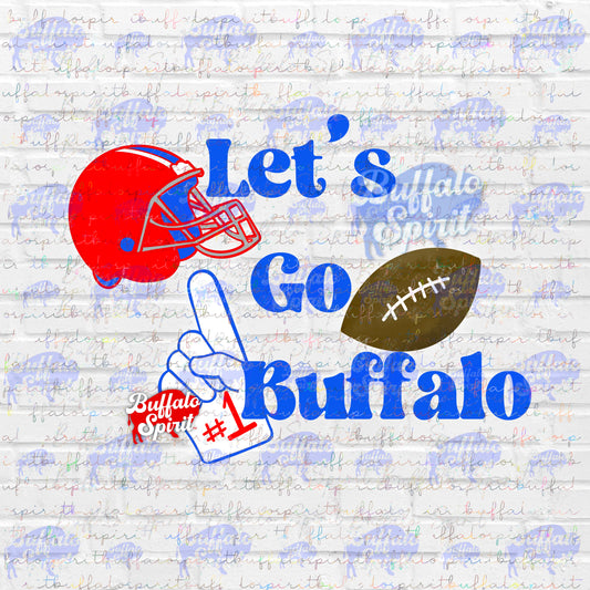 Retro Let’s Go Buffalo *Digital Product* - Retro Buffalo PNG, Buffalo Football PNG