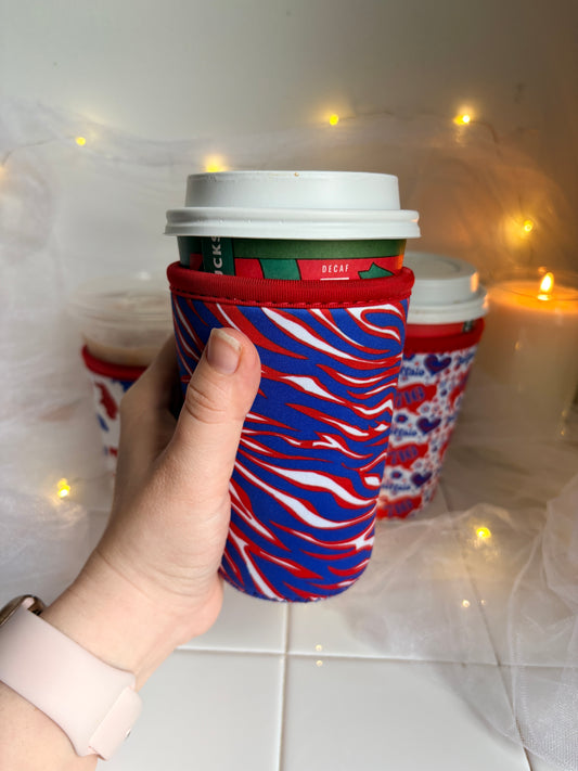 Buffalo Football Stripes Cup Sleeve Buffalo Football Cup Sleeve | Neoprene Drink Sleeve