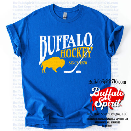 Buffalo Hockey Since 1970 Stick | Buffalo Hockey Shirt